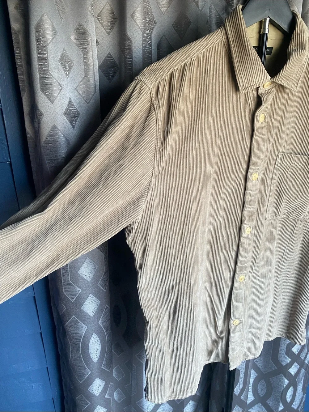 Banana Republic Mens Khaki Corduroy Overshirt Shacket Utility Streetwear Size L